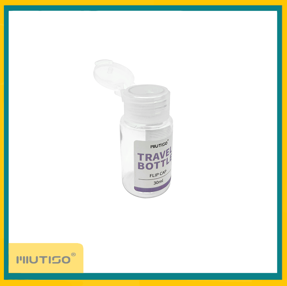 Miutiso Flip Cap Bottle 30ml/50ml/80ml/100ml Clear Empty Plastic Mini