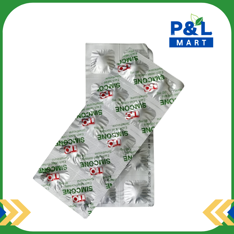 Simcone 80mg [ Simethicone ] 10 tablets exp06/2025 Lazada