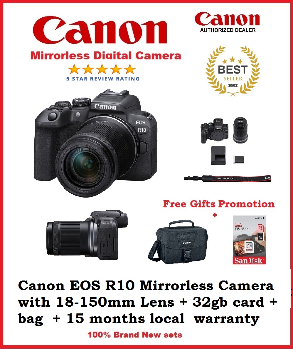 Canon EOS R10 Mirrorless Camera with 18150mm Lens + 32gb card + bag