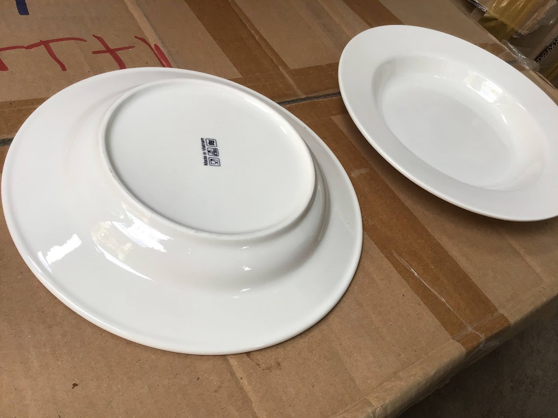 Combo 2 dĩa sứ trắng cao cấp 8 inch ( 20cm)