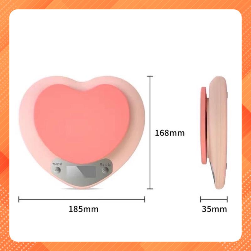 Cân tiểu ly hình tim điện tử 1g - 5kg Tặng kèm 2 viên pin AAA