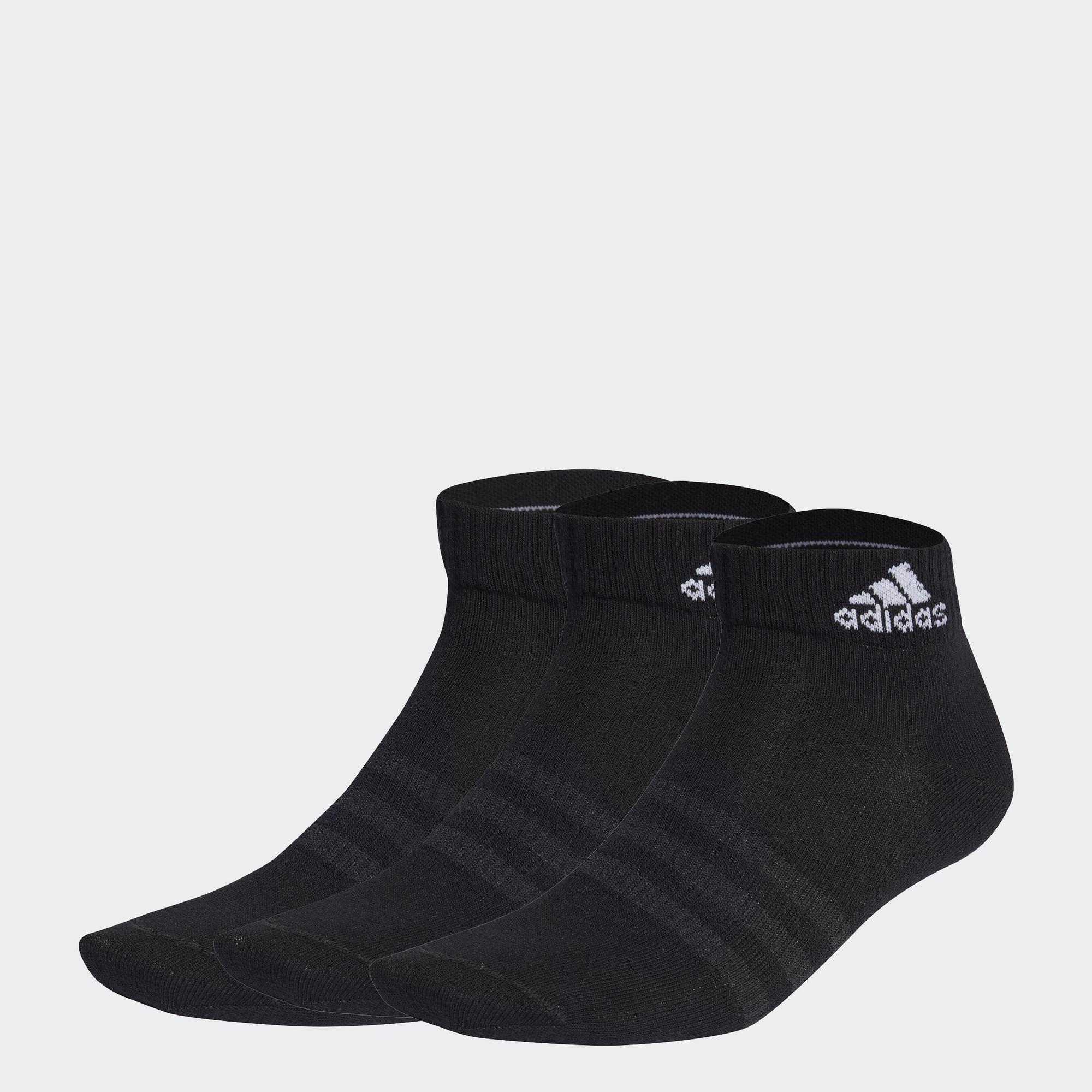 Adidas phong cách sống bộ 3 đôi tất cổ ngắn mỏng nhẹ unisex đen ic1282