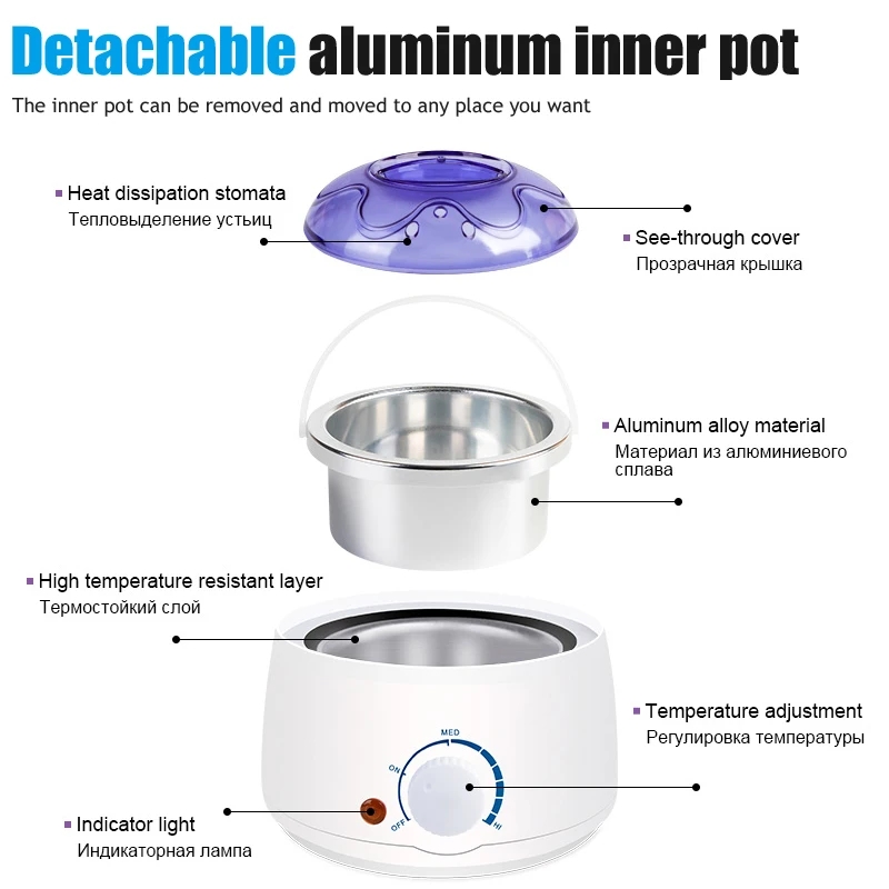 Home Electric 100W Wax Heater Hot Wax Machine Paraffin Pot Melting Warmer Hair Removal Wax-melt Machine Quick Heater. 