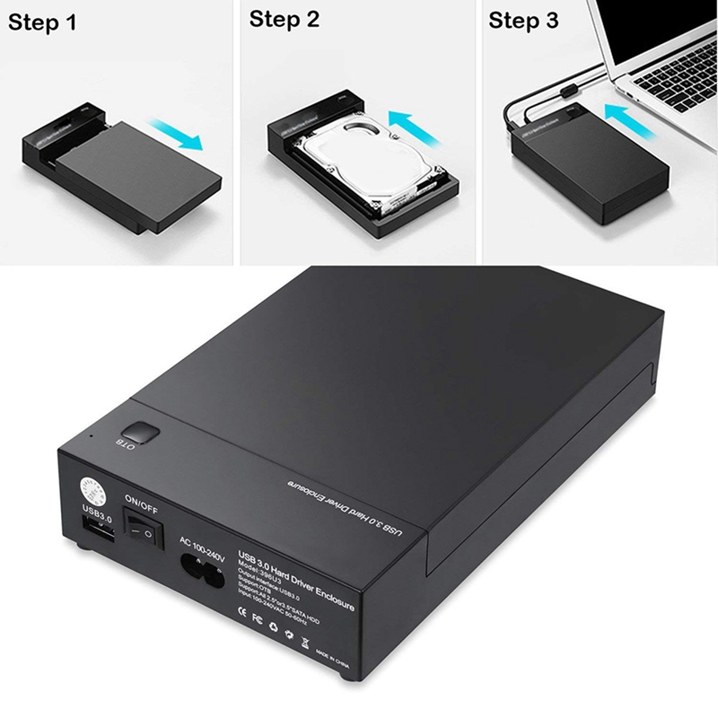 USB 3.0 3.5In SATA Hard Drive Disk External Enclosure SSD HDD Disk Case Support 16TB Drives Backup