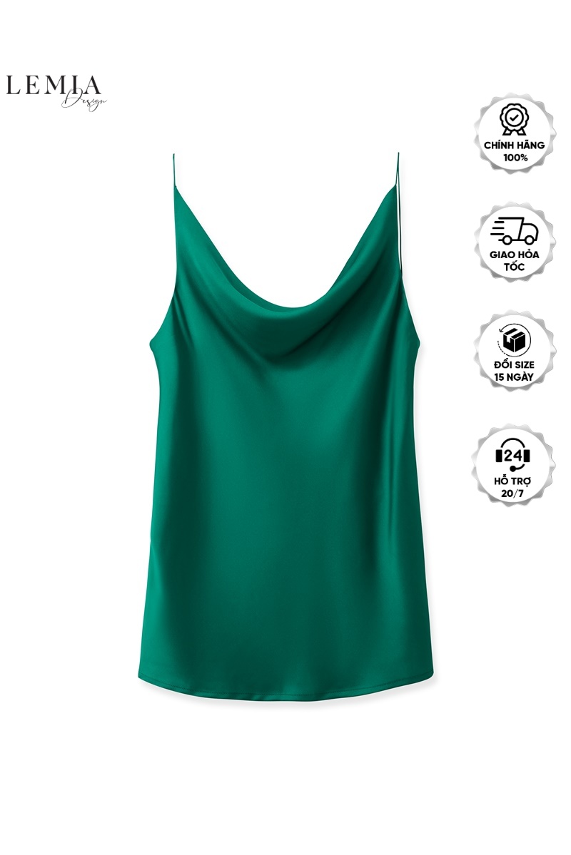 [VOUCHER 12%/149K] Áo 2 Dây Cổ Đổ Lụa Mềm Mịn Mát By LEMIA Design - 22AD005