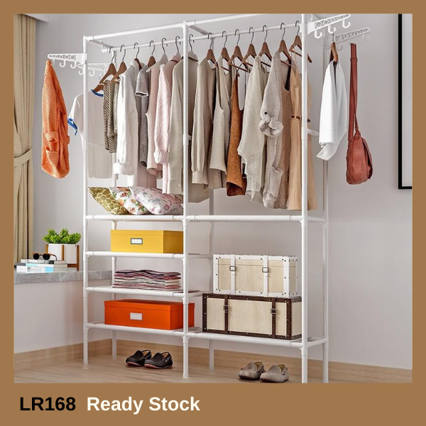 Minimalist DIY Open Closet Wardrobe Cabinet Cloth Drying Rack Multiple ...