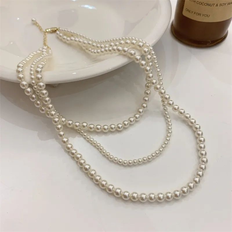 Pearl Multi Layer Necklace For Girls And Women Wearing at Party Dating Wedding Travelling Occasions Wora Special.