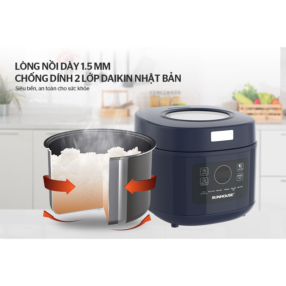 Nồi cơm điện 1 lit Sunhouse SHD8802