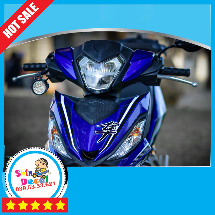 Tem rời dán xe winner v1 150 mẫu chữ hayabusa xanh đen trắng