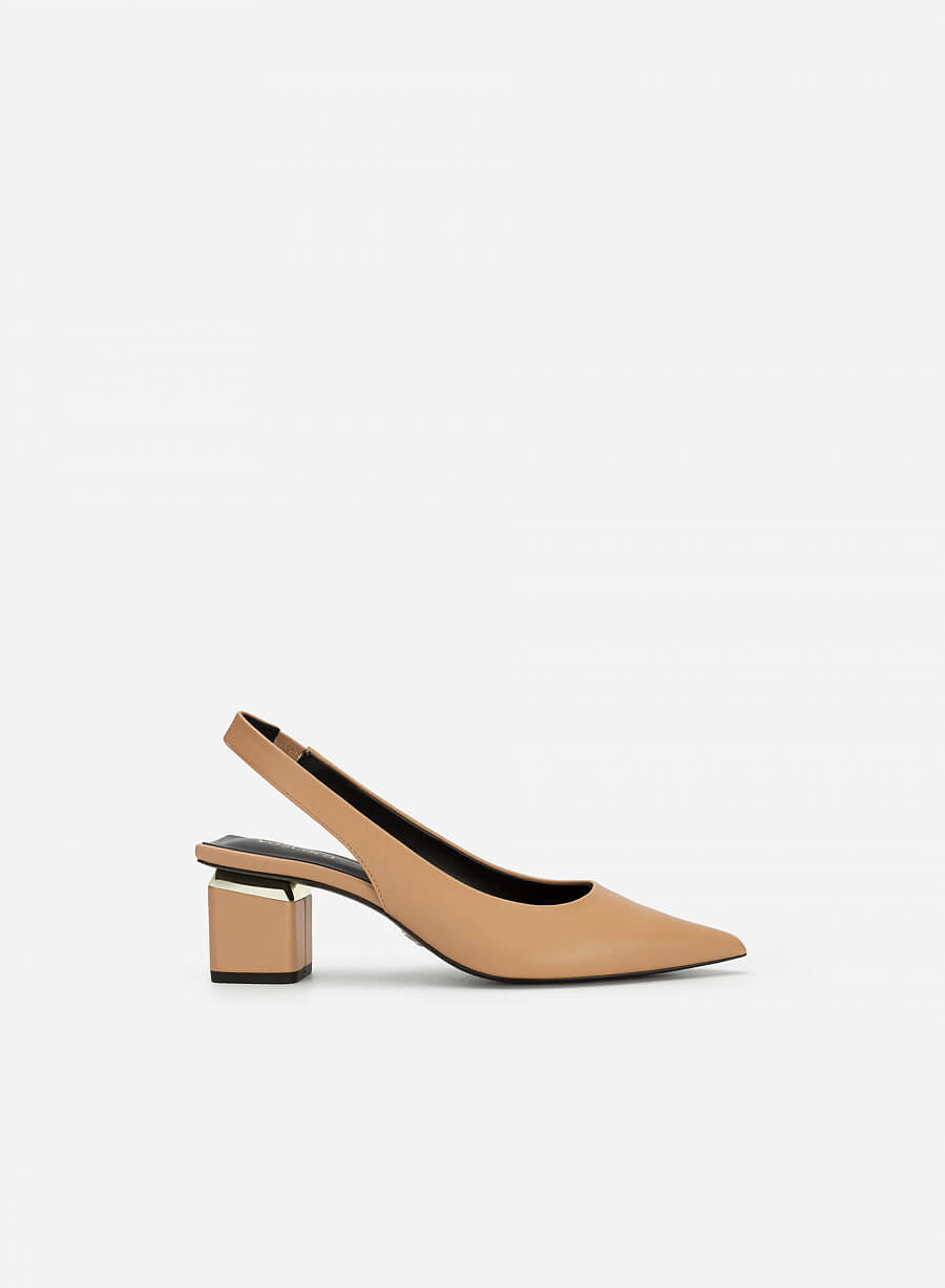Vascara GIÀY SLINGBACK BÍT MŨI NHỌN GÓT TRỤ CUT-OUT - BMN 0531