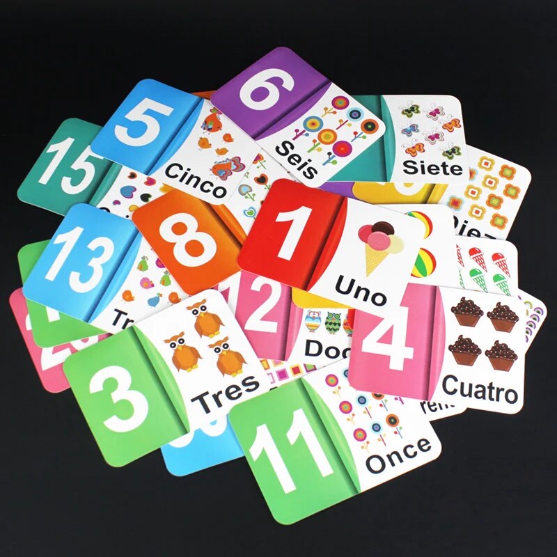 Montessori Baby Learning In Spanish Alphabet Word Cards Cognitive Early Educational Flashcards Preschool Memorise Game For Kids