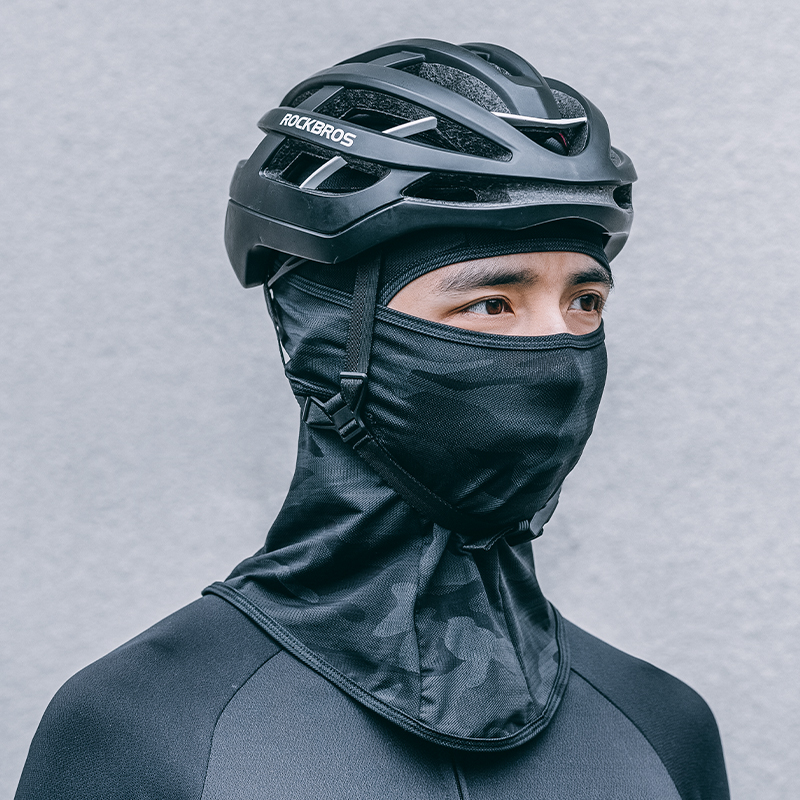 ROCKBROS LF8119 Full Cover Face Mask Sun Protection Breathable Ice Silk  Outdoor Cycling Motorcycle Helmet Liner Balaclava Cap with Brim - Dark Grey  Wholesale