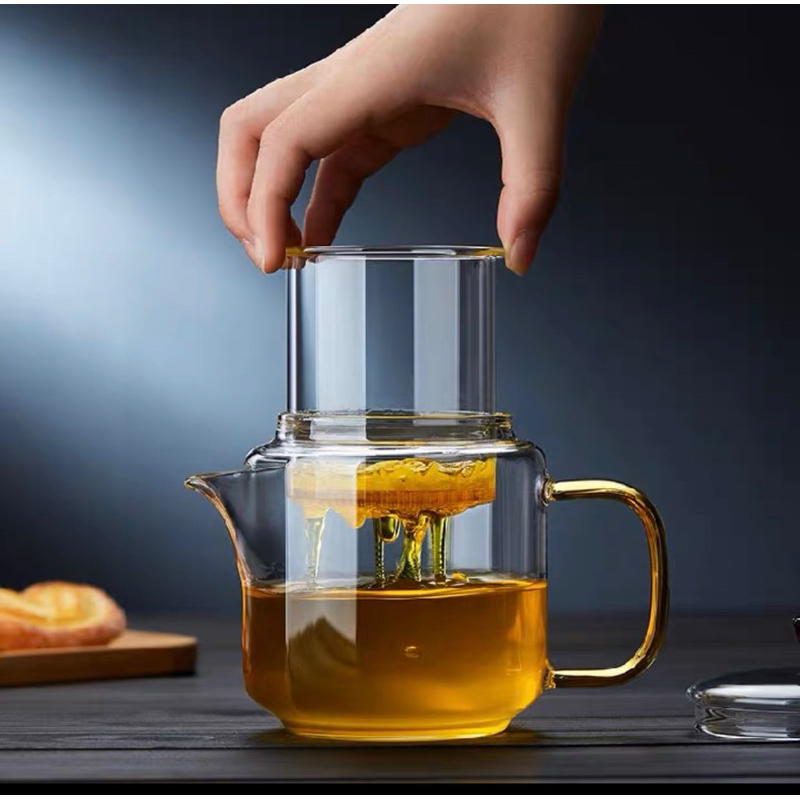 ấm trà thủy tinh chịu nhiệt có lõi lọc cao cấp 500ml