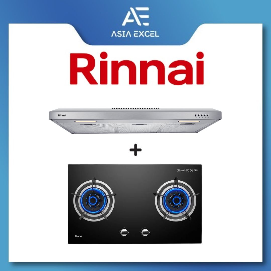 RINNAI RH-S95A-SSVR 90CM SLIMLINE HOOD + RINNAI RB-782G FLEXIHOB 78CM 2 ...