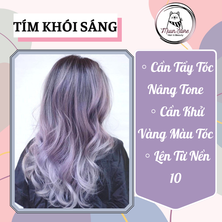 Thuốc Nhuộm Tóc Màu Tím Khói Sáng [Tặng Kèm Oxy + Chụp Tóc + Găng Tay]