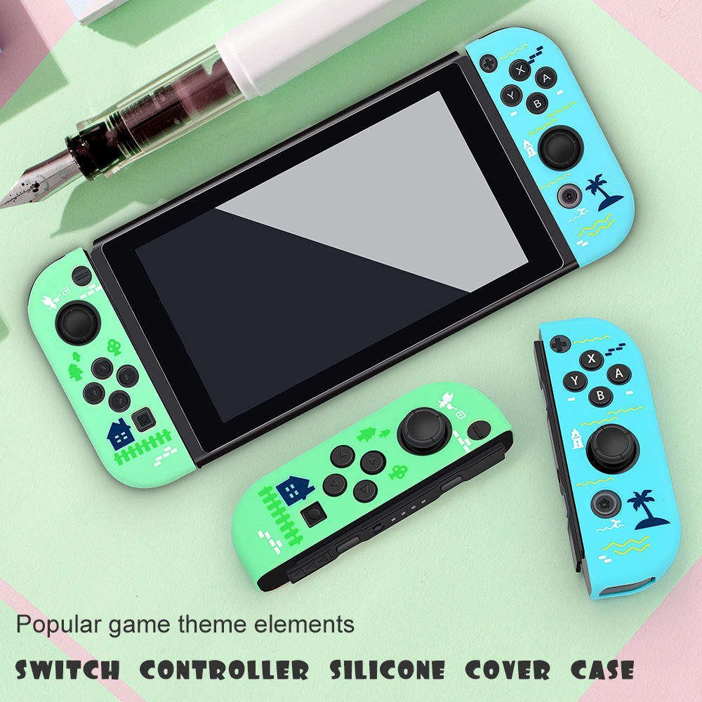 【Latest Style】 Silicone Soft Case with Thumb Grip for Nintendo Switch OLED Joy-Con Controller Protection.