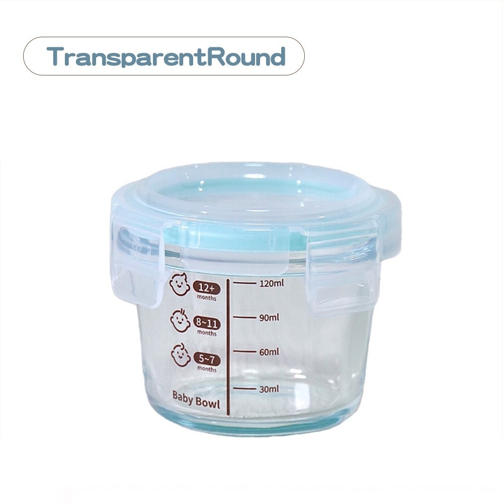 3PCS Portable Baby Glass Food Box Storage Freezer and Heat-resistant Storage Sealed Storage Box Glass Food Storage Container