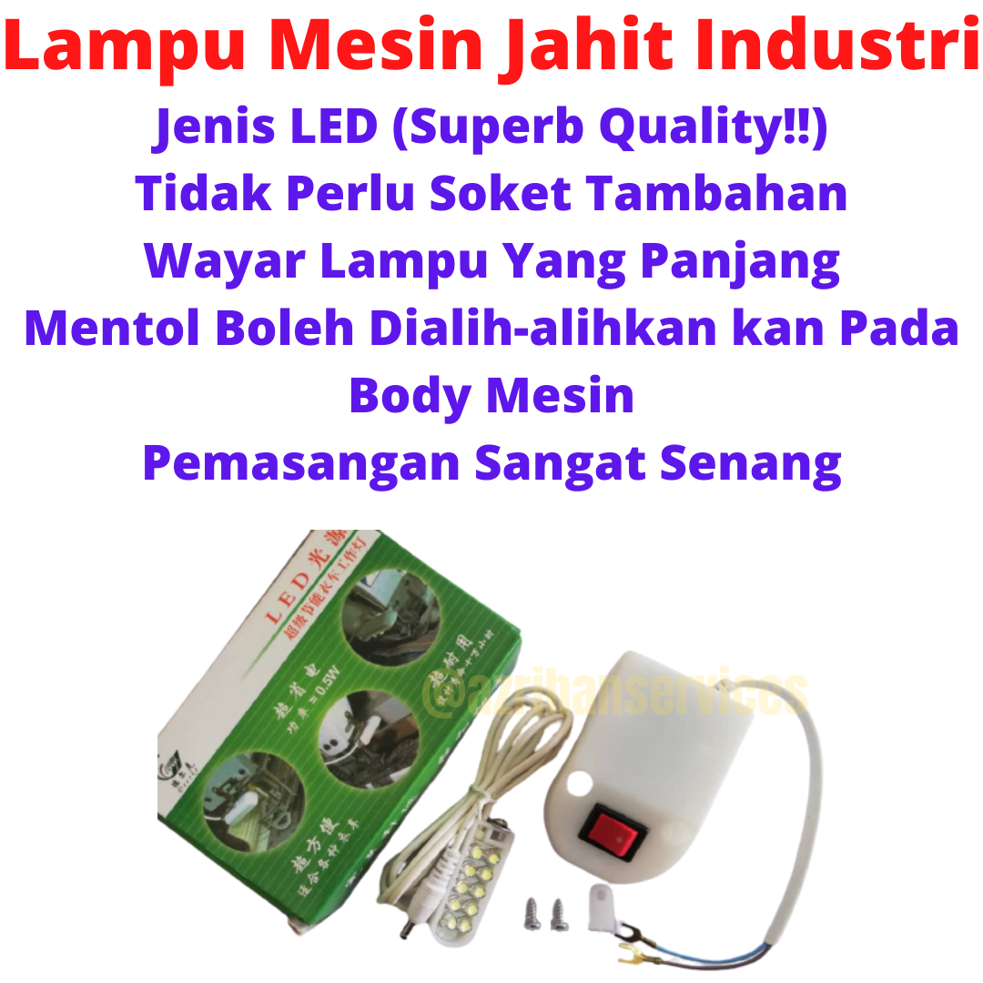 Lampu Mesin Jahit Industri LED Sesuai Untuk Semua Jenama Juki Singer ...