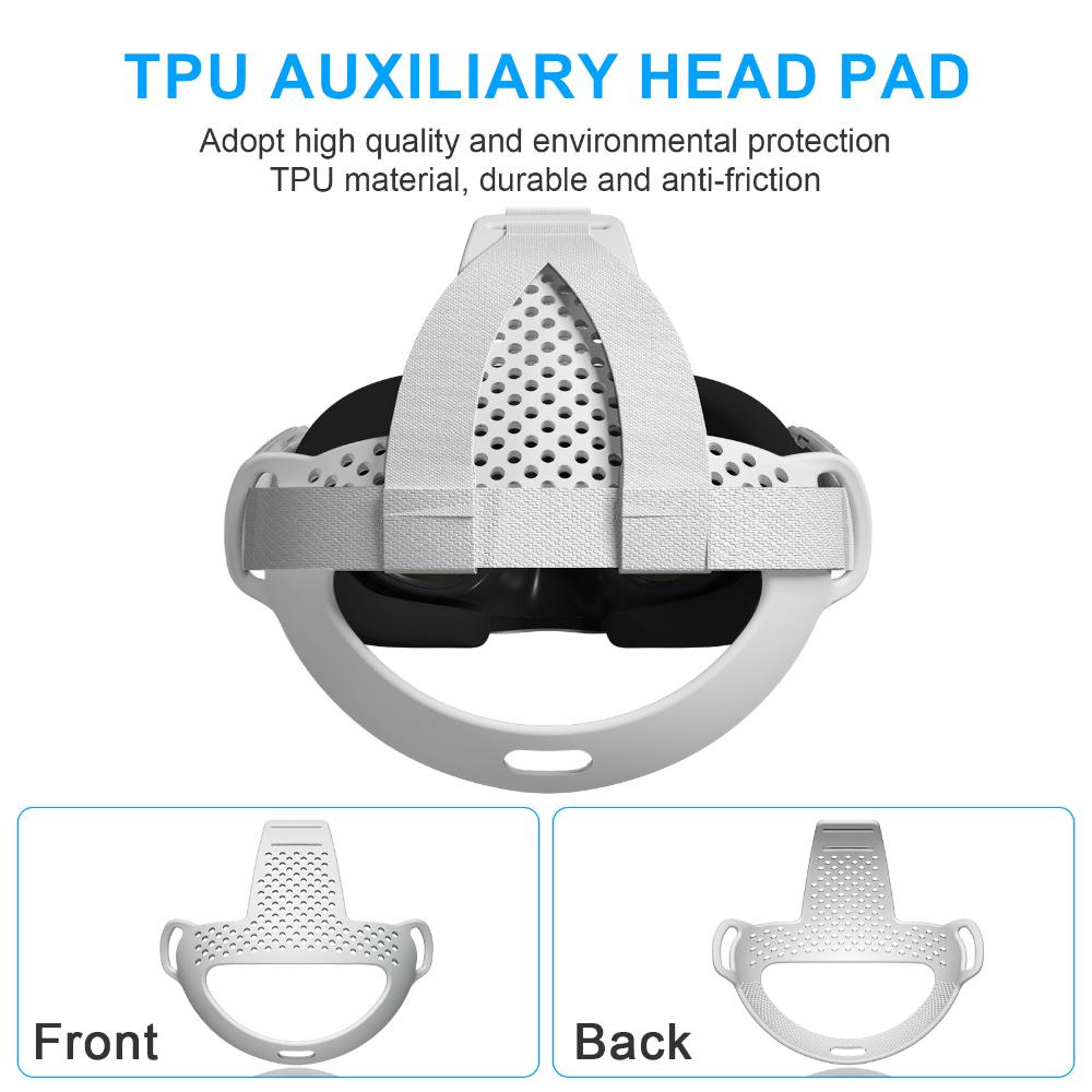 TPU gối đệm đầu đầu thay thế dây đeo Pad đệm giảm áp lực thoải mái cho Meta Quest 3 tai nghe VR