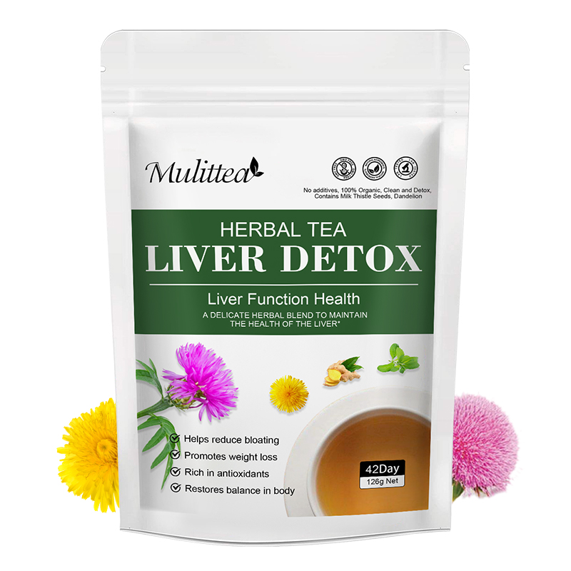 Mulittea Liver Detox Tea with Dandelion Root ,milk Thistle&Turmeric for Liver and Colon Cleanse