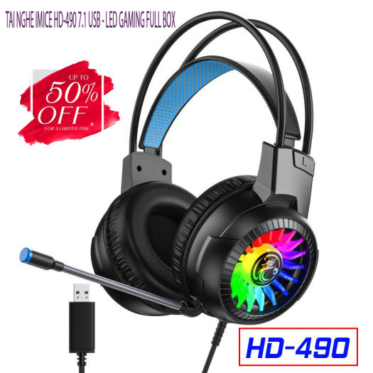 Tai nghe gaming có dây chụp tai imice hd-490 apedra âm led led gaming headphone gaming imice hd-490 led