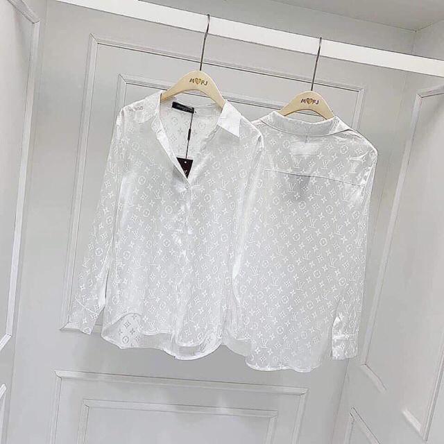 Áo sơ mi lụa gấm cao cấp chữ G C