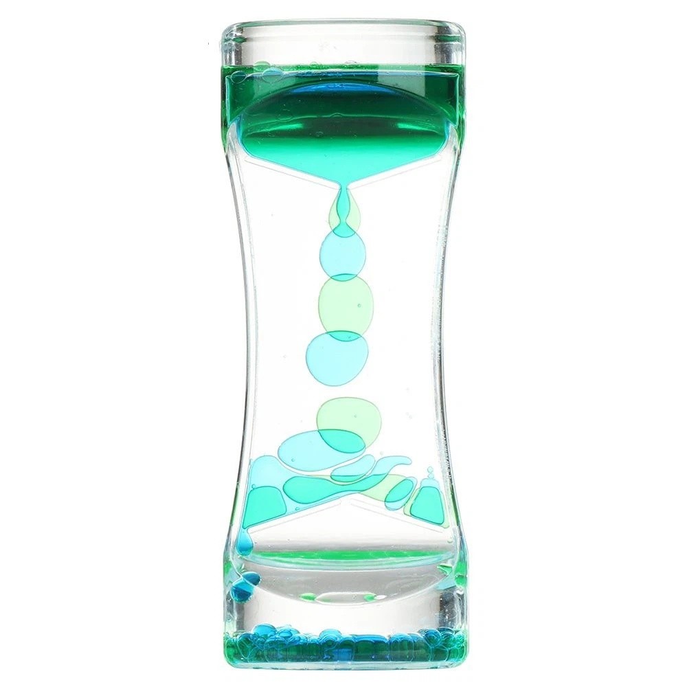 Oil Based Visual Timer Calming Visual Double Colors Oil Hourglass Timer Acrylic Descending ...