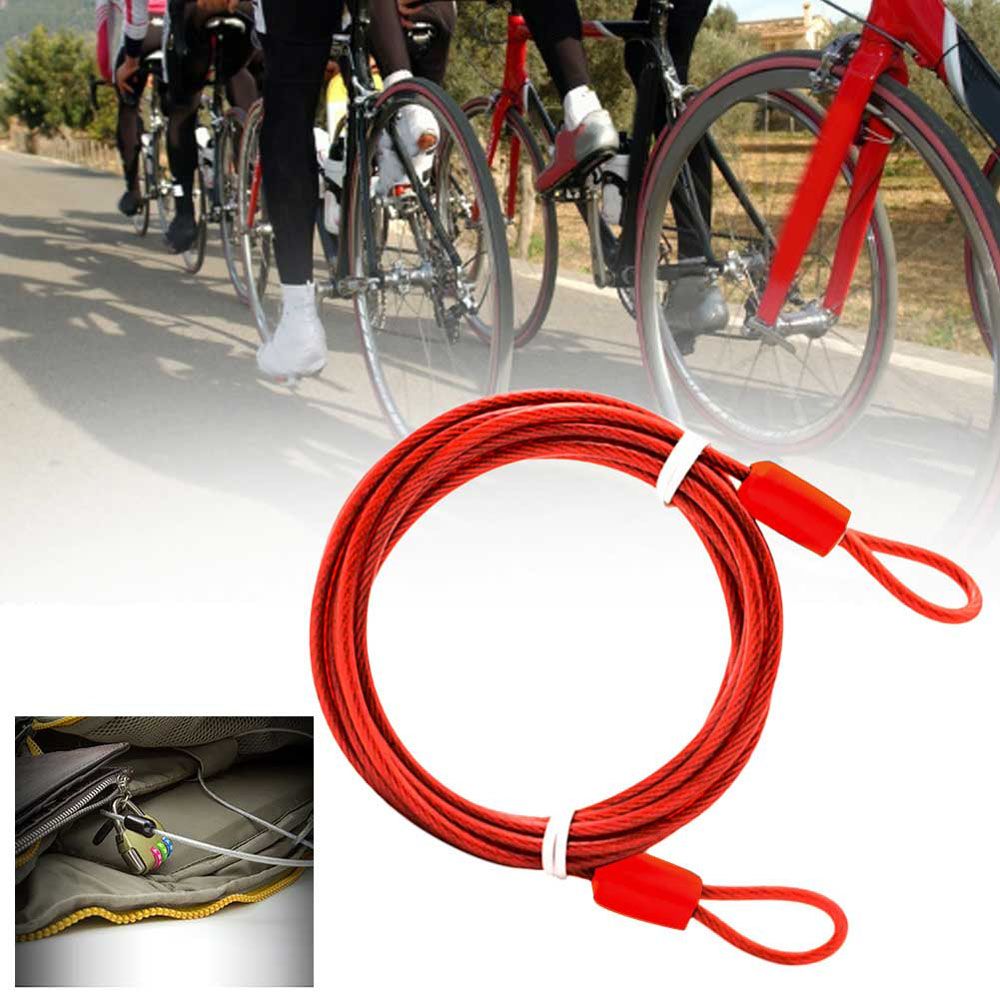 Spring Rope For Bicycle Road Bike 2m Lock Rope Bicycle Accessories Bicycle Loop Anti Theft ...