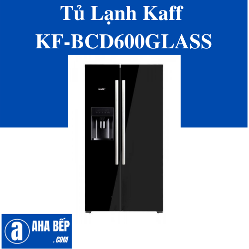 Tủ lạnh kaff kf-sbs600glass - hàng chính hãng