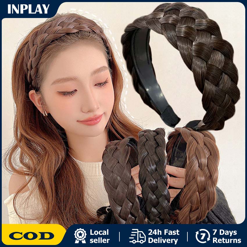 Artificial Style Braided Headband Fashion Wig Twist Braid Hair Hoop DIY  Women