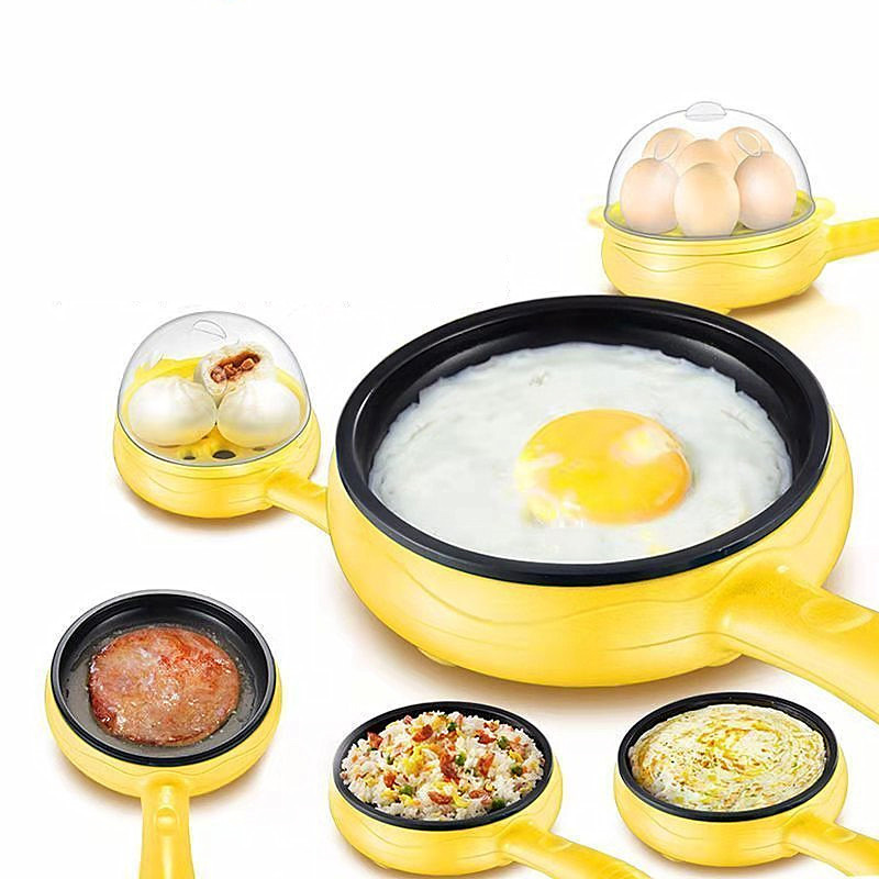 Jiashi hấp trứng đa chức năng hai lớp máy luộc trứng mini chảo rán chạy điện sáng tạo trứng hấp mãng cầu máy làm bữa sáng
