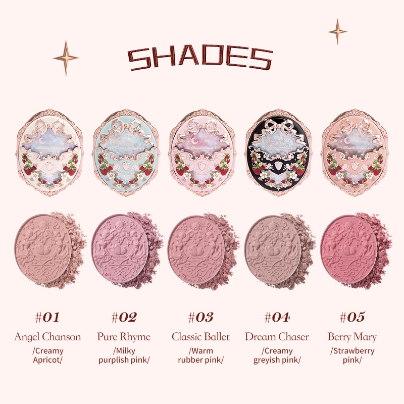 (Có sẵn) Phấn má hồng FLOWER KNOWS Strawberry Rococo 5g