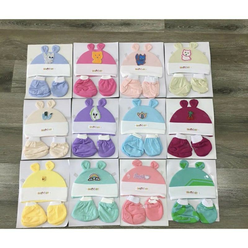 Set 5 món mũ bao tay tất chân sơ sinh cho bé