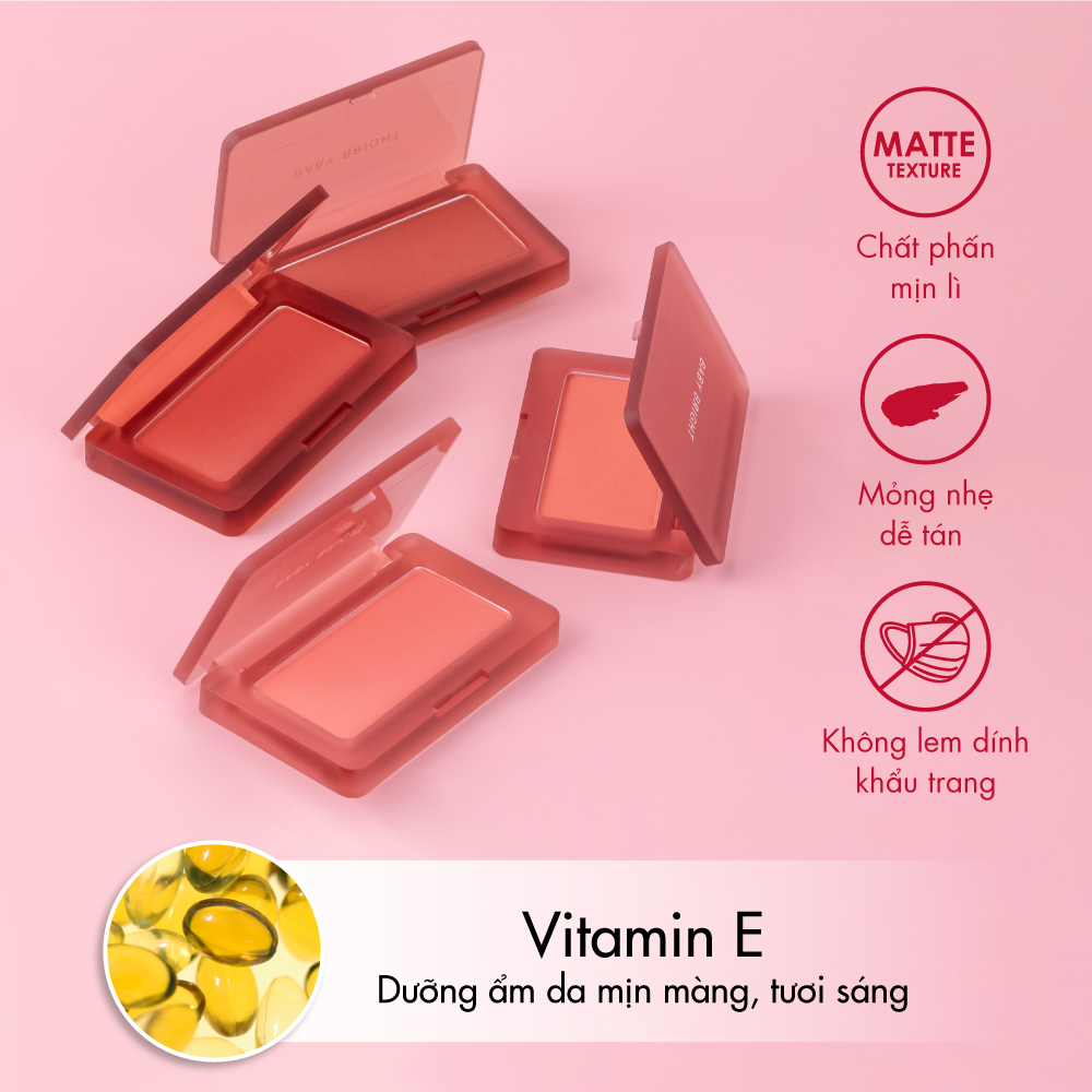 Phấn má hồng Baby Bright Mood Matte Blusher 4.5g