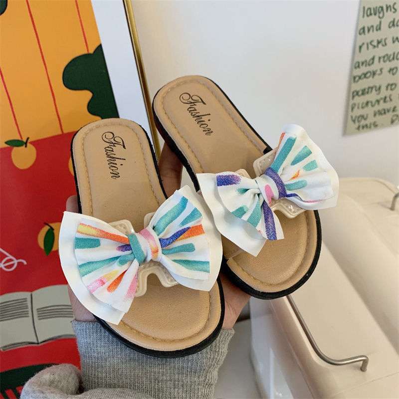 HS Children's slippers bow tie princess baby sandals girl slippers Korean fashion slippers