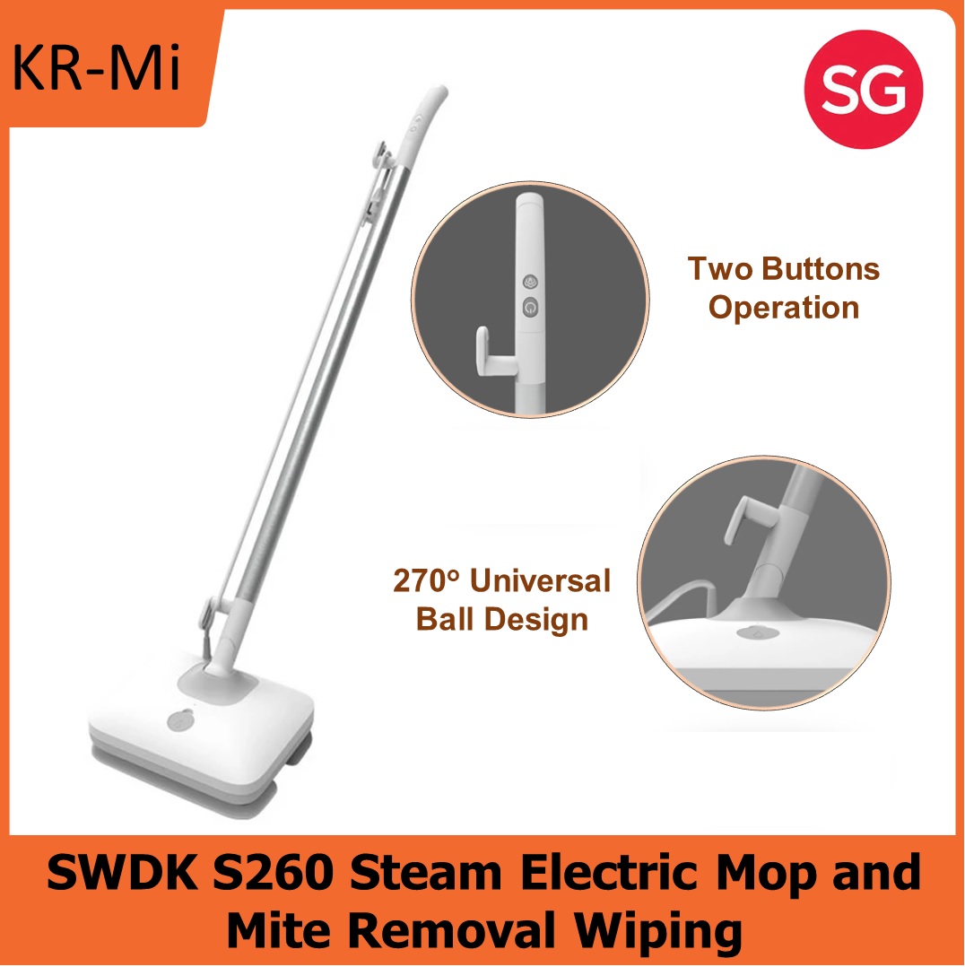 Xiaomi SWDK S260 Steam Electric Mop High-frequency Wiping 270 Universal  Ball Design 1250W 100℃ High Temperature Steam Sterilization and Mite  Removal 1000r/min | Lazada Singapore