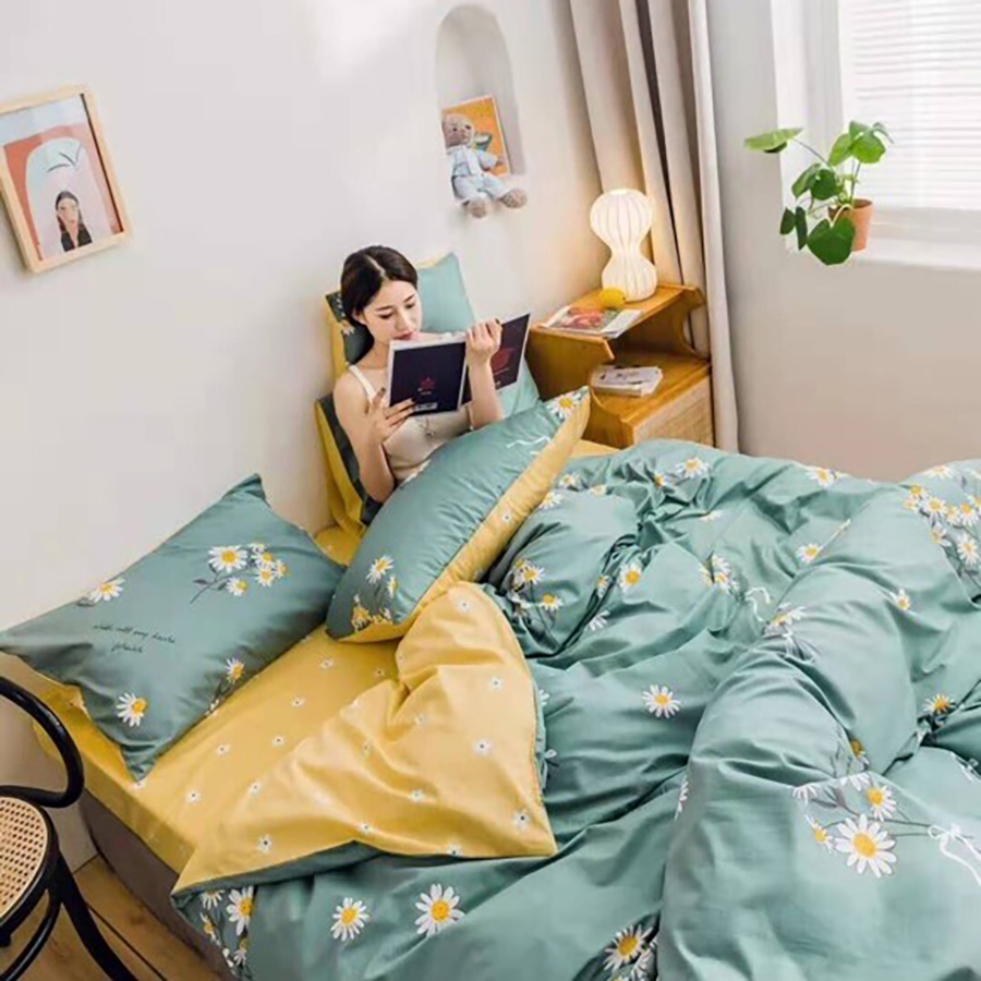 Vỏ áo bọc đệm cotton poly | 2 mặt kéo khóa | 1m 1m2 1m4 1m6 1m8 | nệm dưới 10cm | poly-02 | jafuma