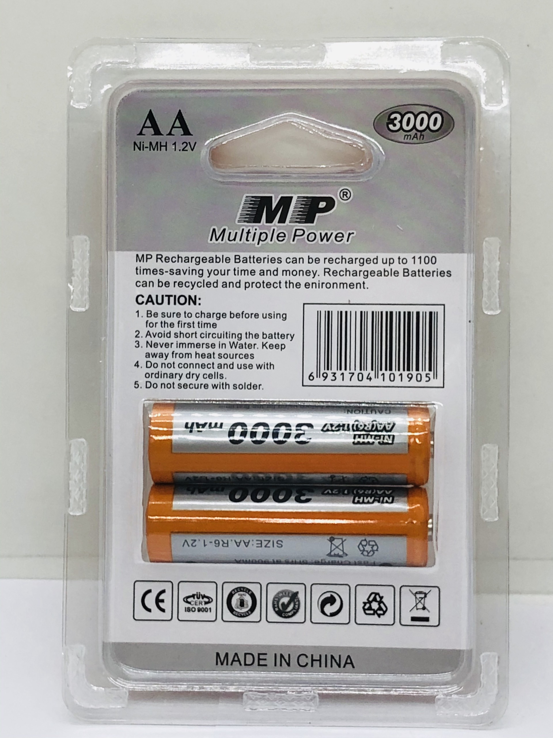 Pin sạc AA ( 2A ) 3000mAh MP Rechargeable - Điện Việt