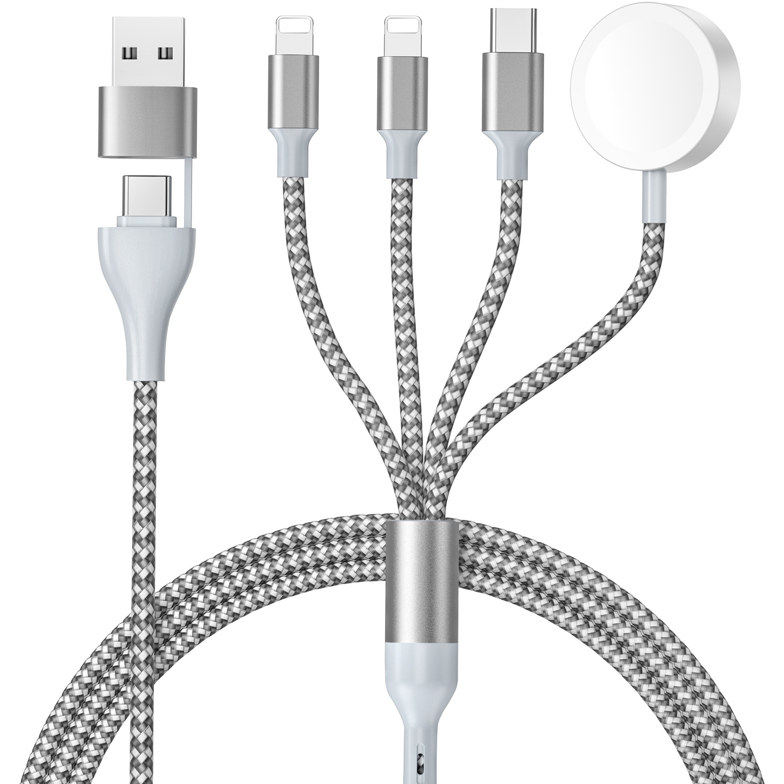 Fonken 2 in 1 type c wireless charger for a-pple i-watch usb c charging dock cable for i-watch series 7/6/4/se/4/3/2/1