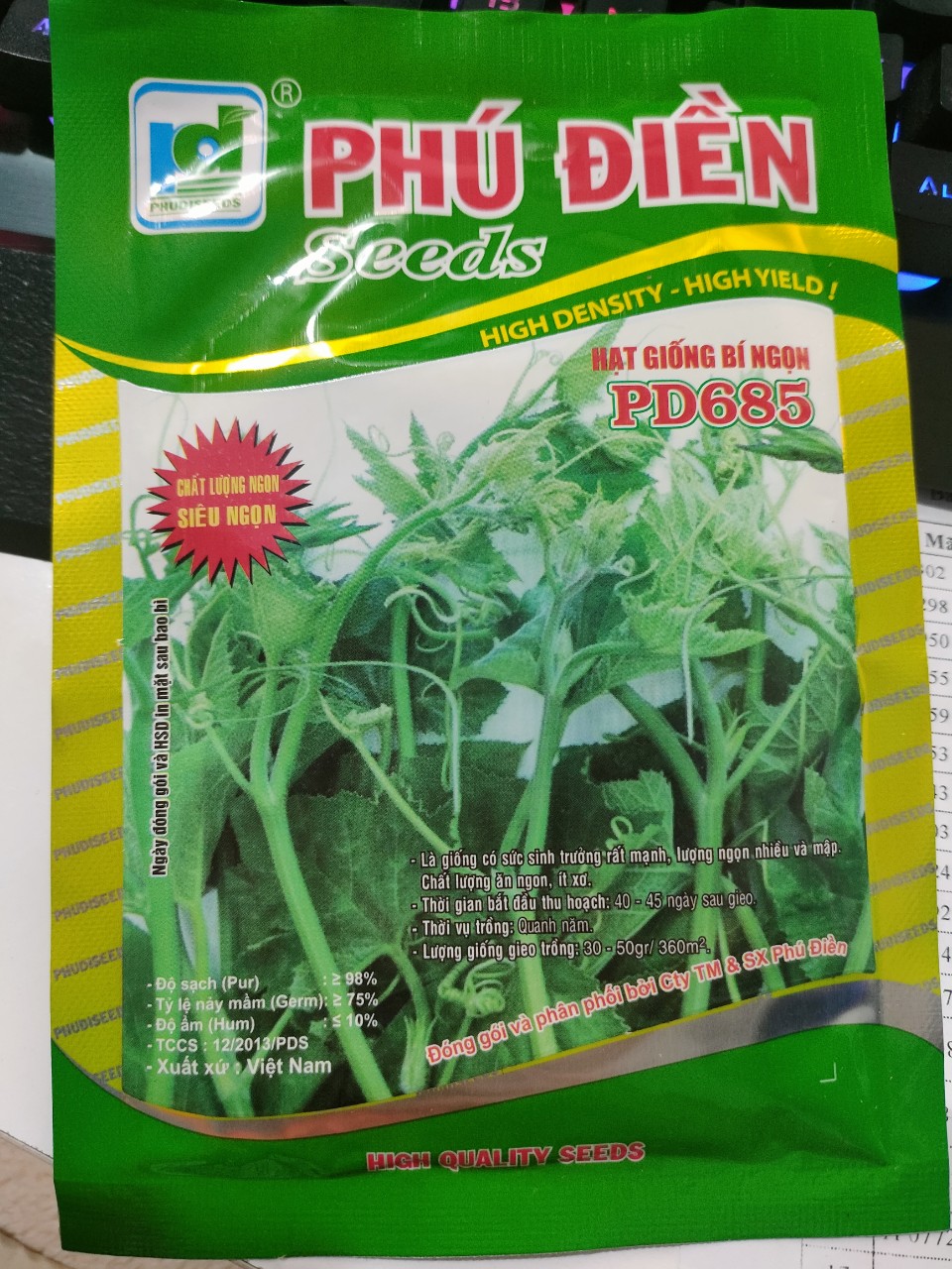Hạt giống bí ngọn (giống bí siêu ngọn, nhiều ngọn, mập)