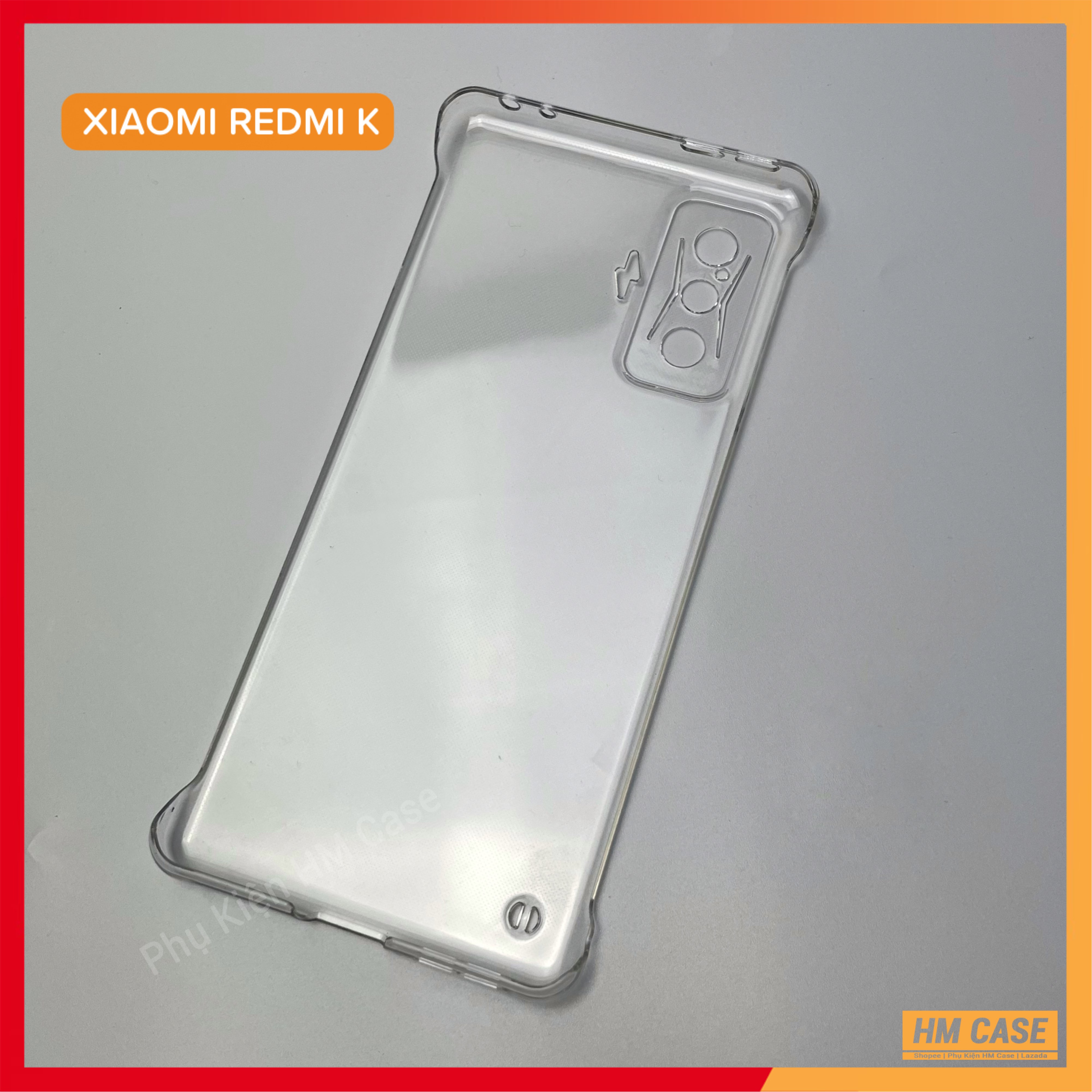 Ốp lưng không viền Redmi K50 / K50 Pro / K50 Gaming / K20 / K30 (4G,5G) / K30 Pro / Poco X2 / Poco F2 Pro, Nhựa cứng trong suốt