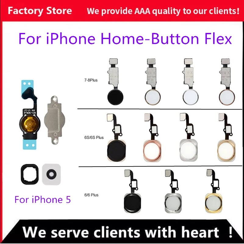 NEW%20For%20iPhone%205%206%206S%207%208%20Plus%205S%20SE%206S%20Plus%20Return%20Back%20Home%20Button%20With%20Flex%20Cable%20Rubber%20Sticker%20No%20Touch%20ID%20Fingerprint%20-%20Image%204