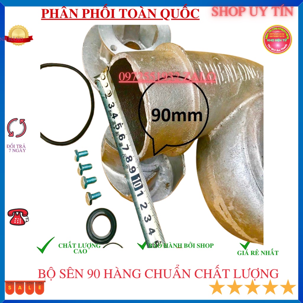 Đầu bơm ống 90mm dùng chế máy nổ động cơ điện