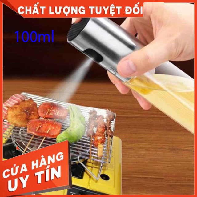 Bình xịt dầu ăn phun sương - Chai phun sương dầu ăn cho nồi chiên,nướng - Chai thủy tinh cao cấp 100ml