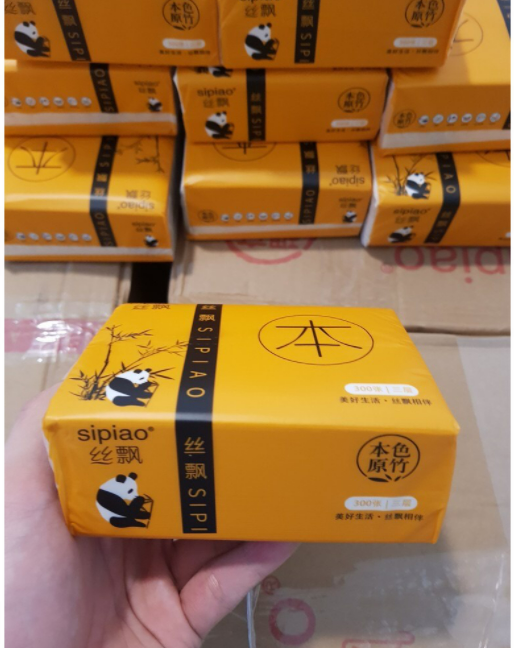 Khăn giấy Sipao Gấu trúc- Hàng nội địa (gói 300 tờ)