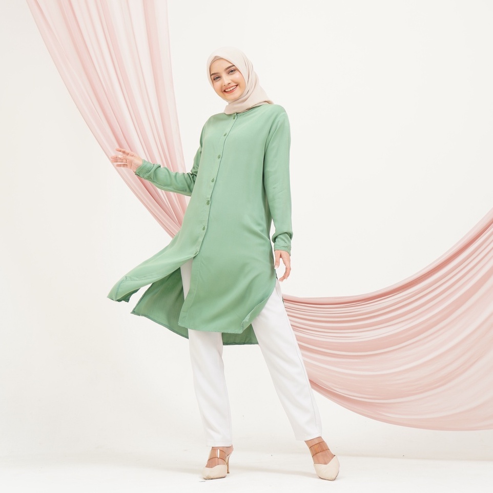 Agasyaf Tunik Varian Mint | Bahan Moscrepe Premium | Atasan Wanita | Baju  Kondangan | OOTD | Bisa COD | Tunik Wanita Muslim | Terbaru 2022 | Lazada  Indonesia