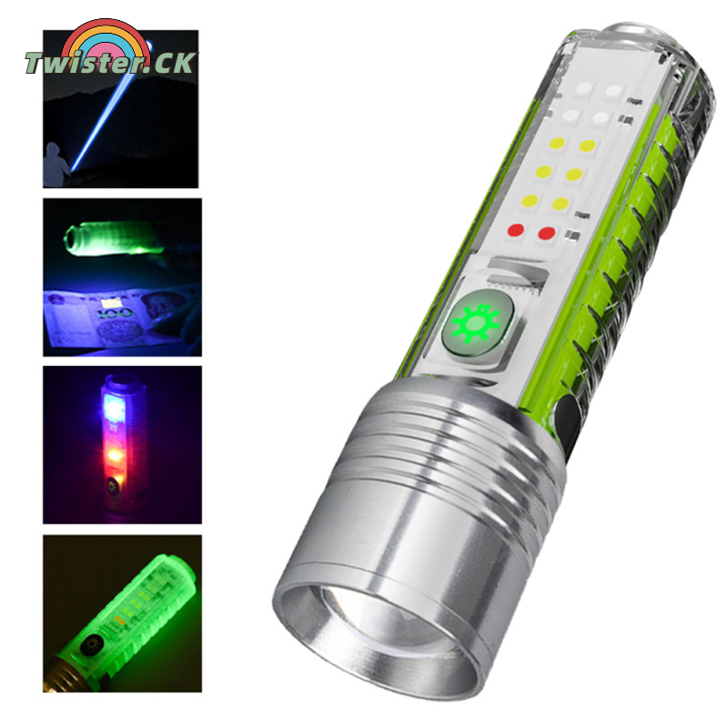 TK Led Mini Flashlight 3800lm Built-in 1800mah Lithium Battery Multifunctional Super Bright Working Light