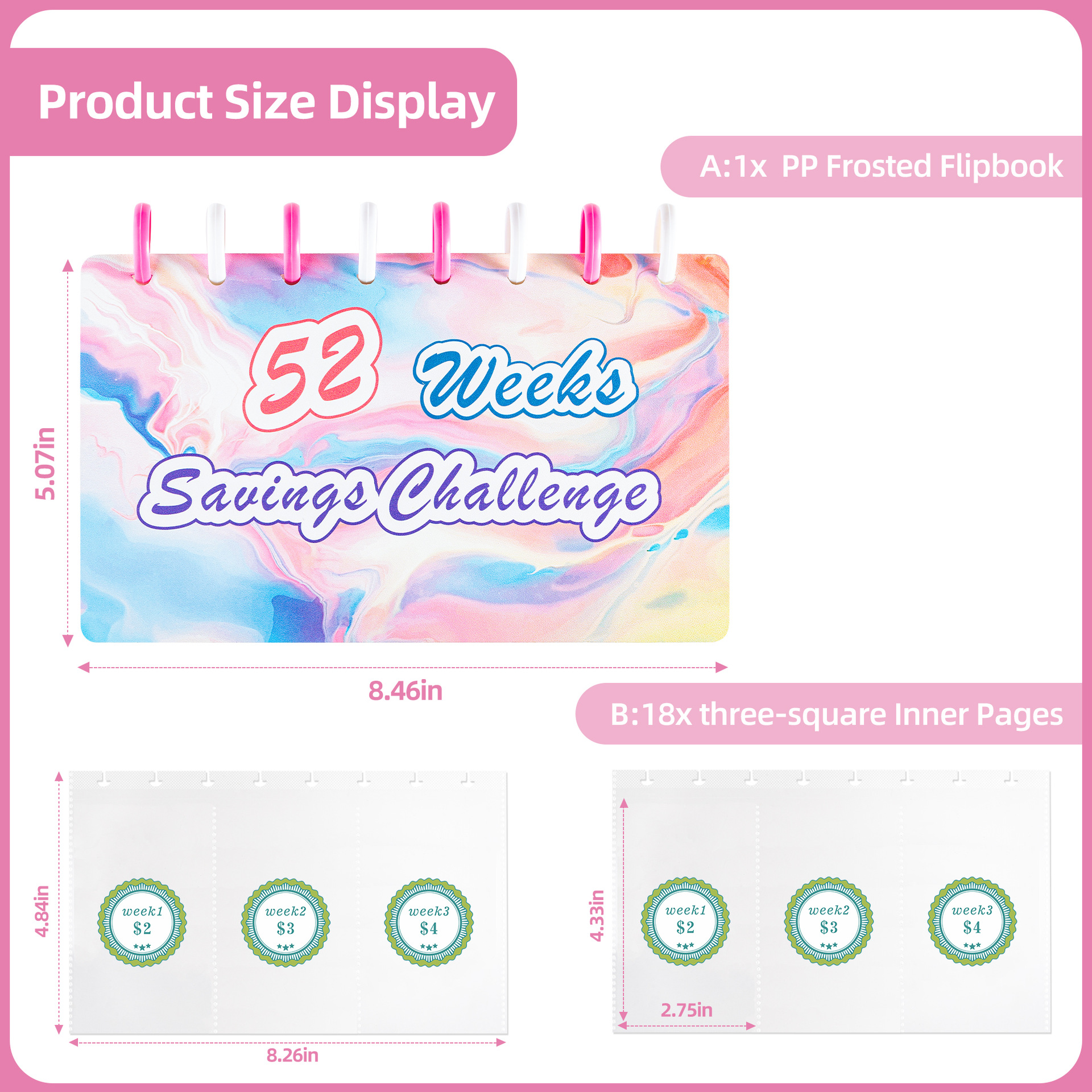 52 Week Savings Challenge 8 Hole Budget Envelope 52 Week Savings Challenge 52-week Challenge To Save Your Savings Book New Loose-leaf Notebooks 8 Hole Budget Envelope Envelope Saving Organization