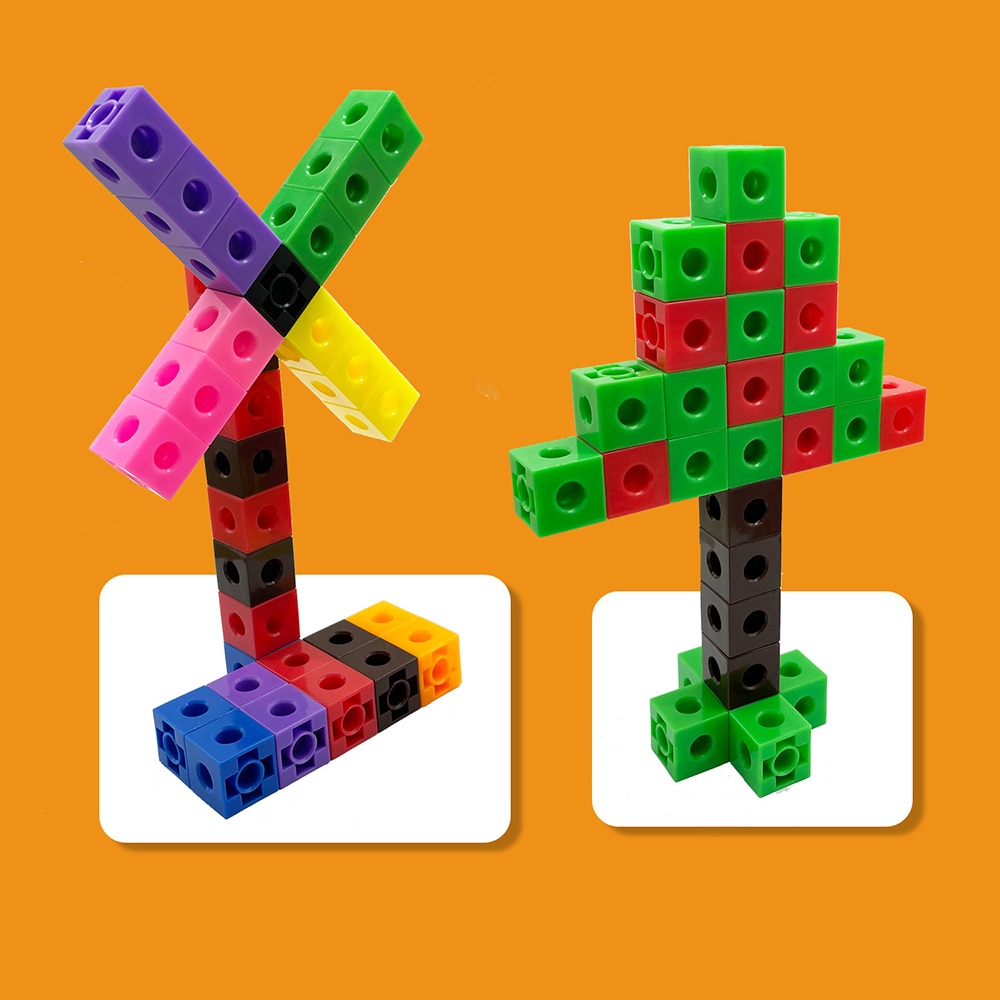 100Pcs Mathematics Linking Cubes 3D Puzzle Numberblocks Interlocking Multilink Counting Blocks Stacking Game Educational Toy