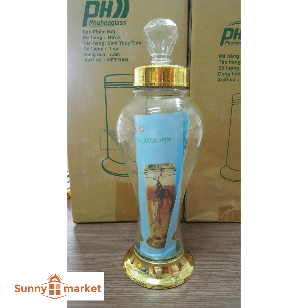 Bình thuỷ tinh ngâm sâm Phú Hòa dung tích 2 lít không van